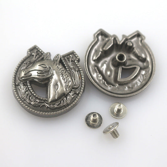 27mm Vintage Cow Horsehide Metal Buttons for Wallets Belts 50 Pack