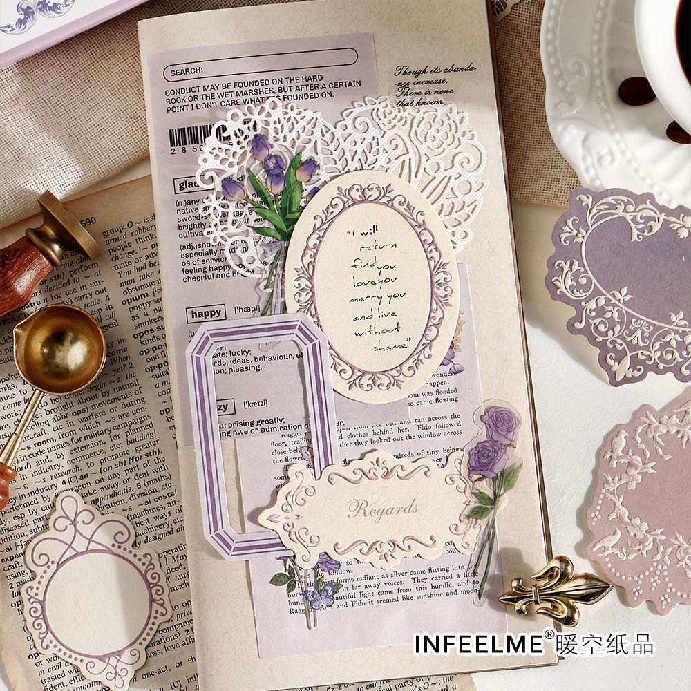 120-Piece Embossed Notes Paper Set for Journaling Scrapbooking