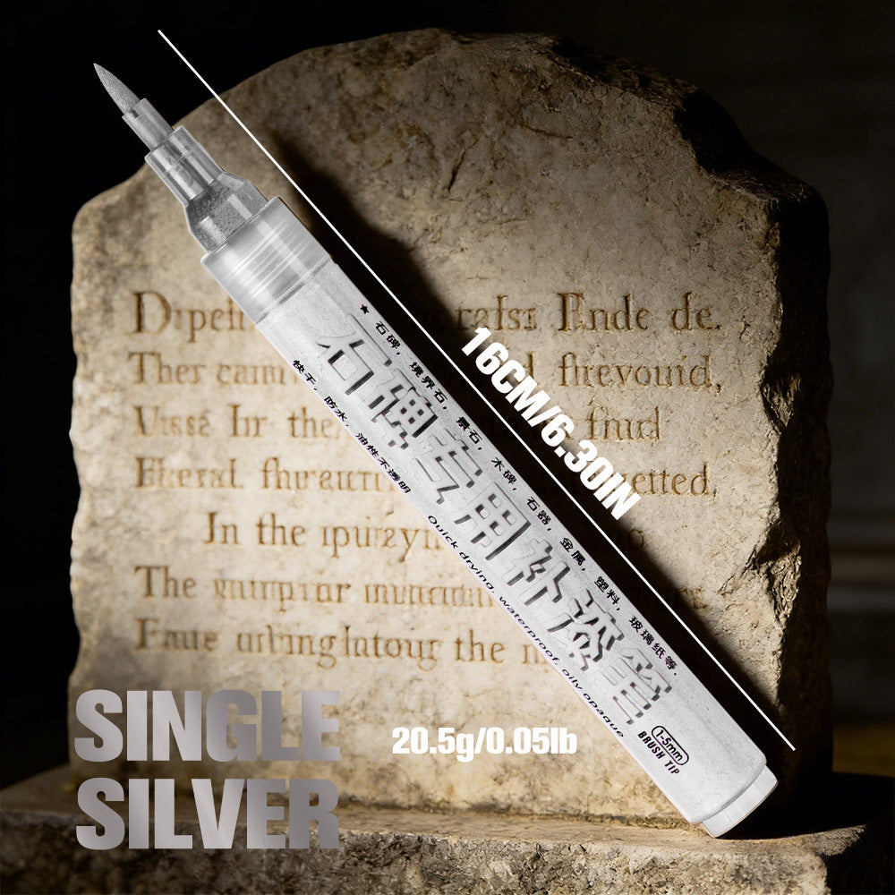 Tombstone Touch-Up Paint Pen | Soft Tip Valve, Waterproof & UV-Resistant | 6-Color Set 6 Silver