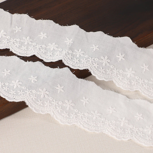 45mm Star Embroidered Cotton Lace Trim 16 Yards
