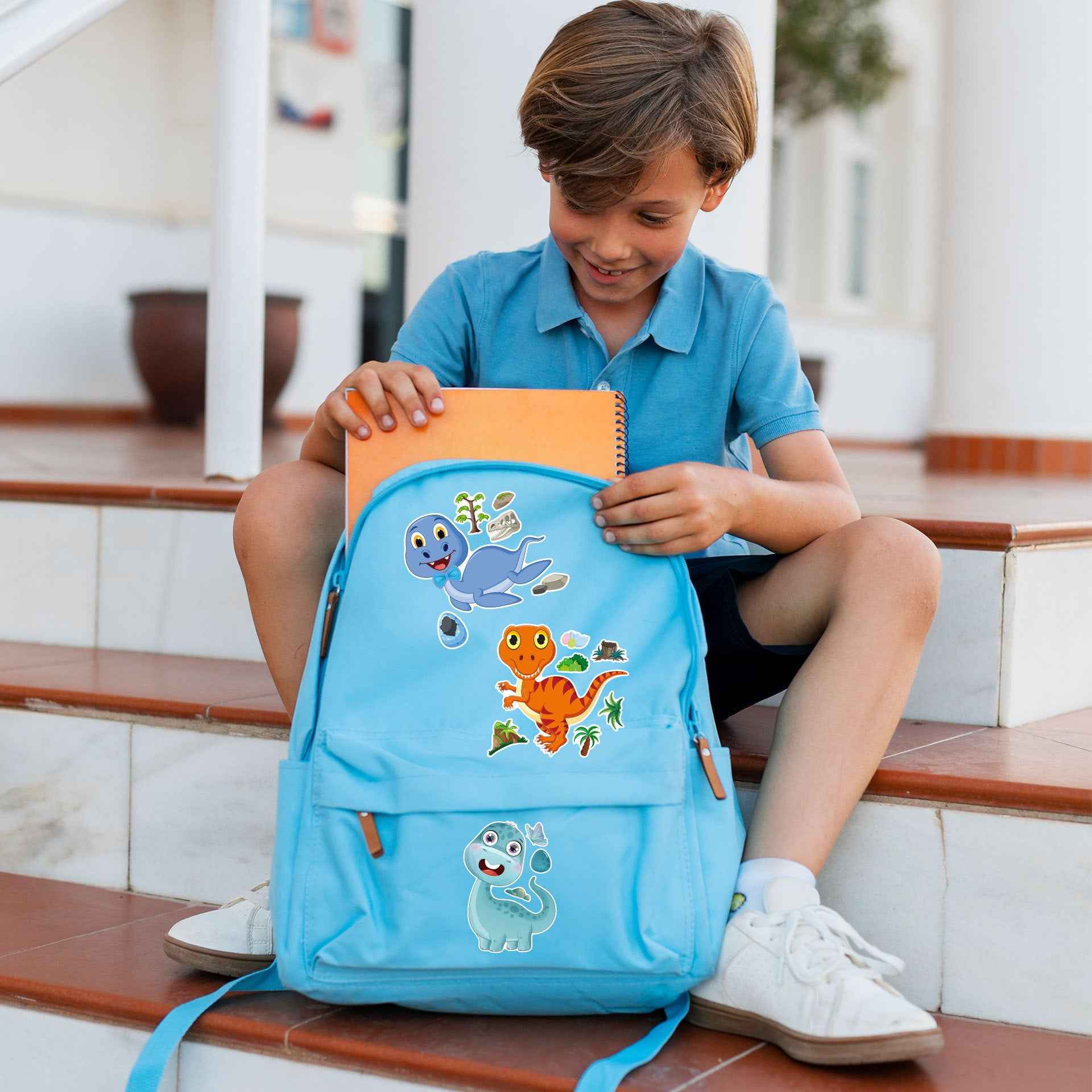 24 Sheets Make a Face Dinosaur Stickers