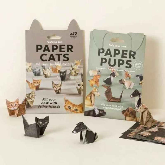 3D Origami Paper Cats and Pups 100 Sheets 2 Pack