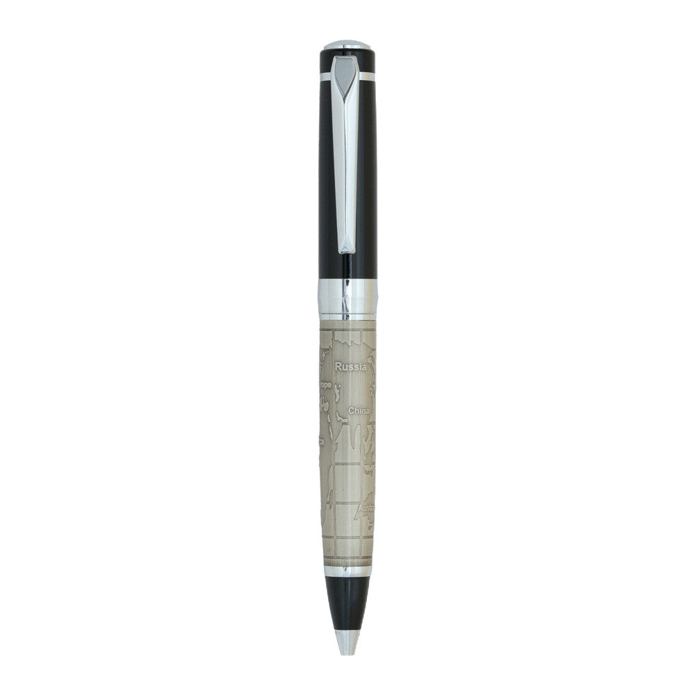 2pcs Antique Bronze World Map Metal Ballpoint Pen with Extra Refill