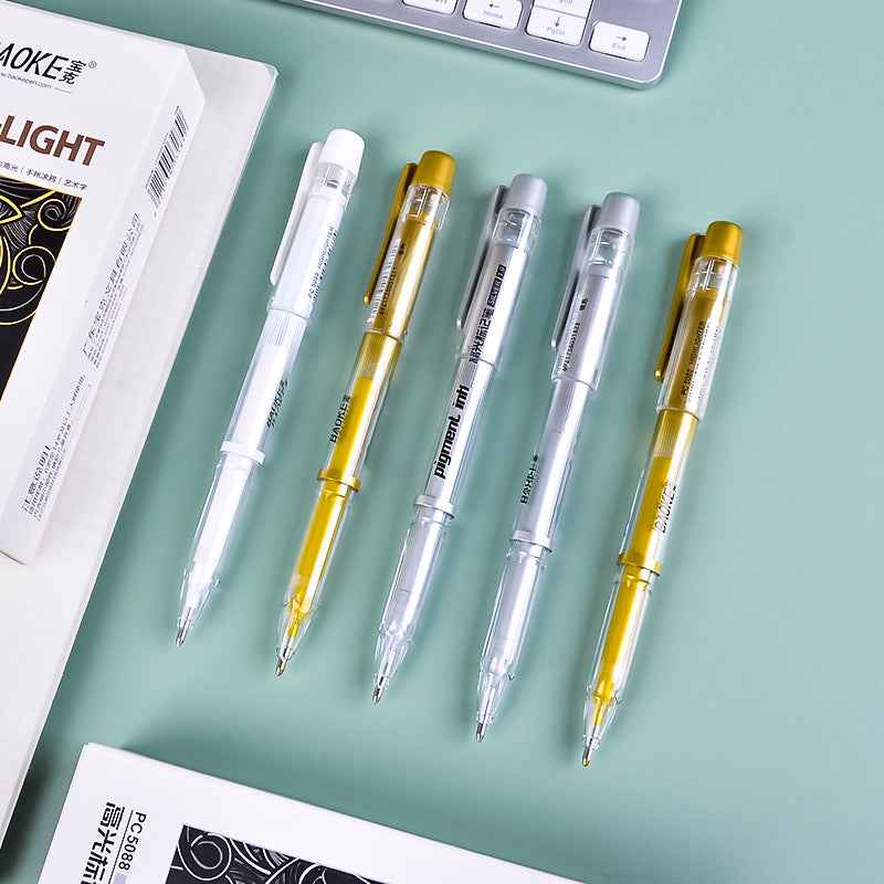 BAOKE PC-5088 Pigment Ink Gold/Silver/White Gel Pens 1.0mm