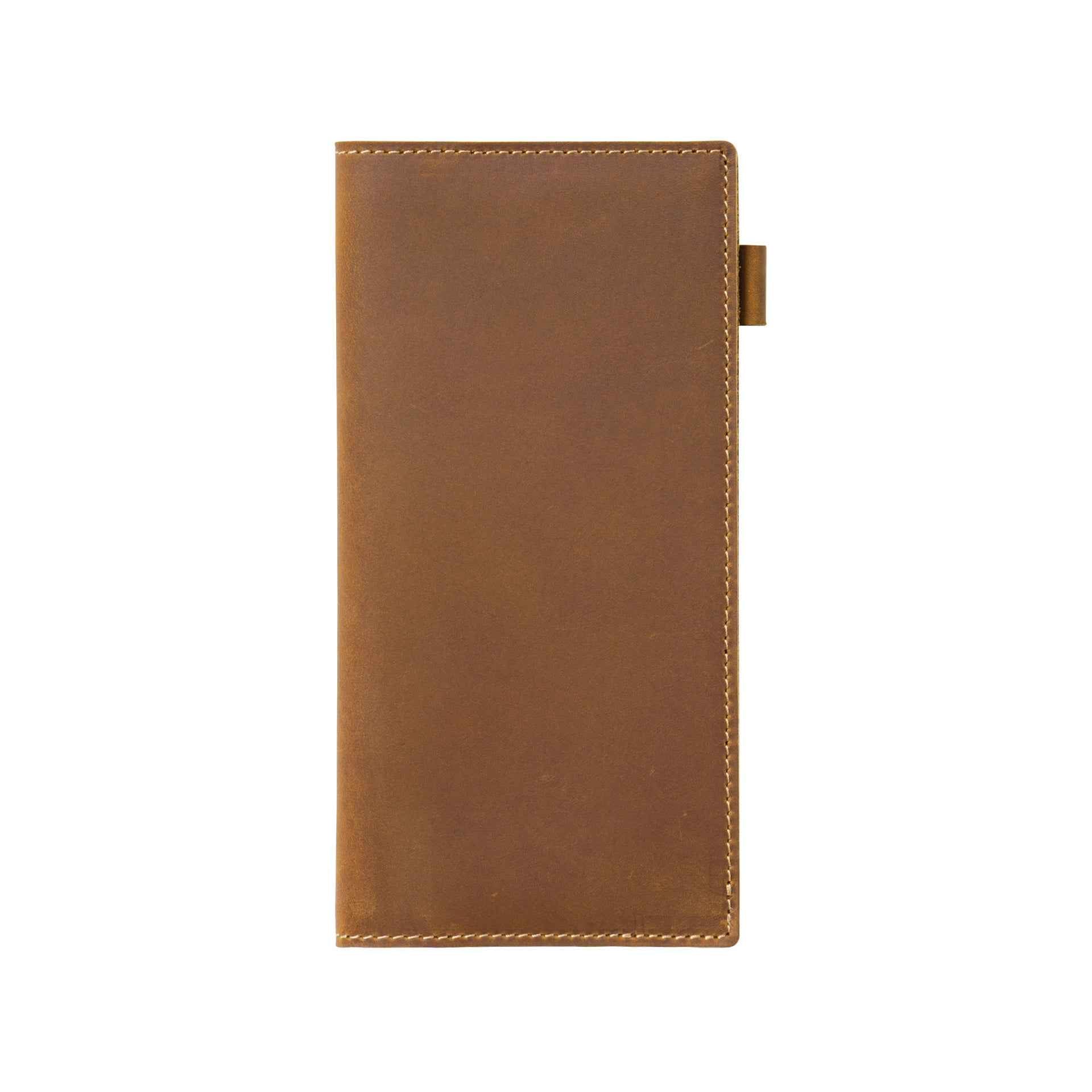 Leather Weeks Planner Cover with Refill – Cowhide Notebook Sleeve Brown