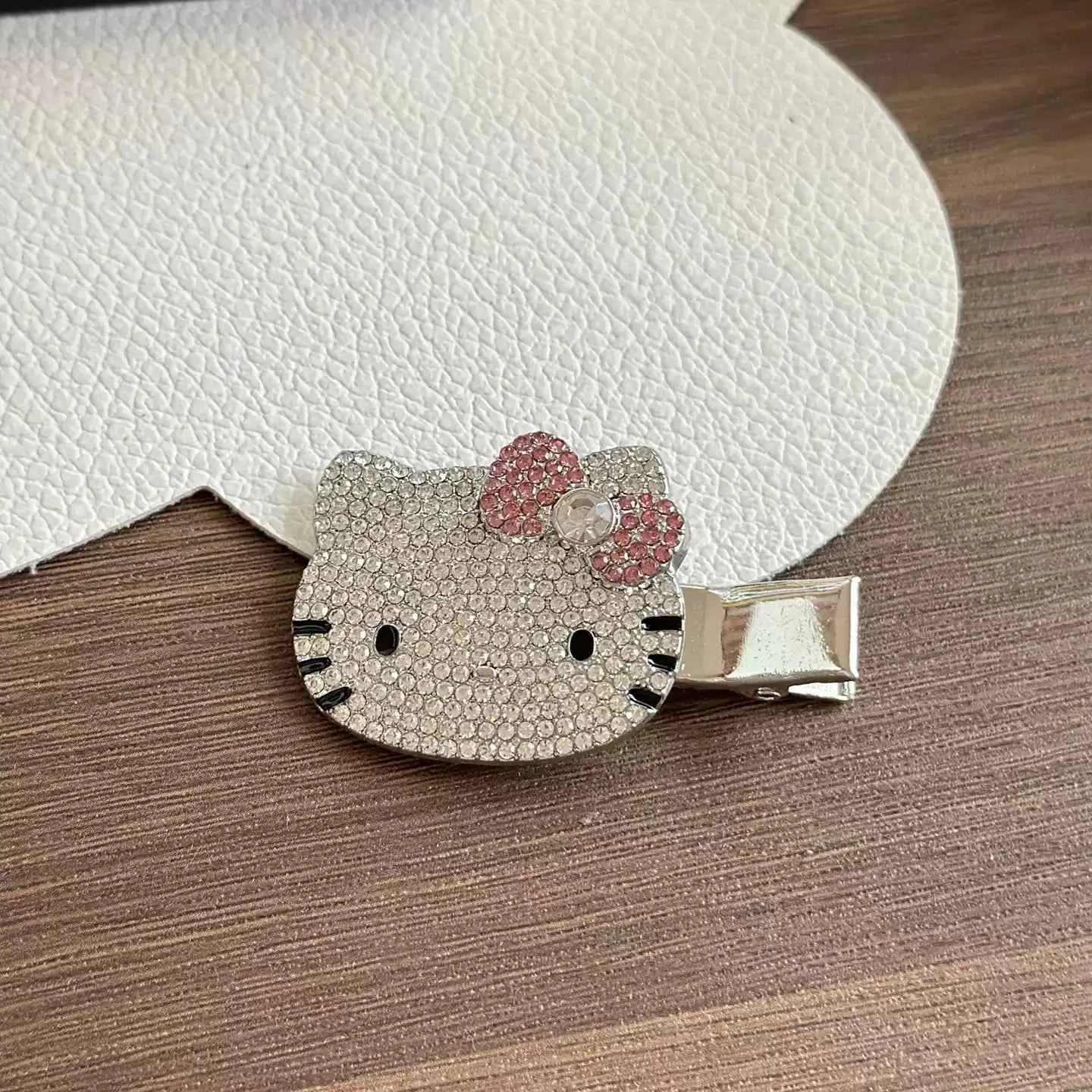 Hello Kitty Glitter Rhinestone Hair Clips for Girls 2 Pack