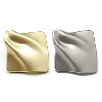 Diamond-textured metal shank buttons, gold and nickel fronts, 20 pcs