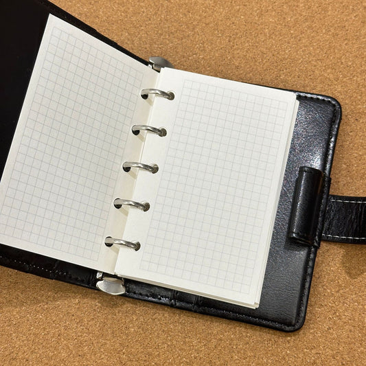 Vintage Dark Brown M5 Loose-Leaf Leather Notebook Grid