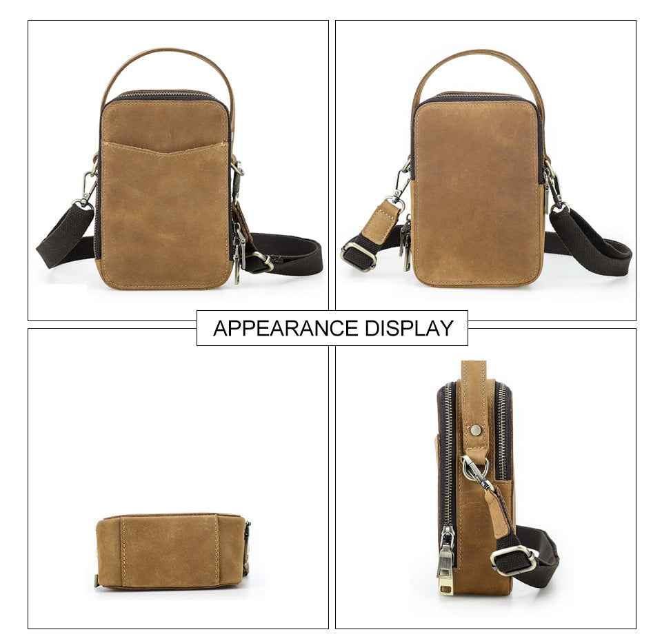 Contacts Family Leather Phone Pouch – Vintage Crossbody Bag