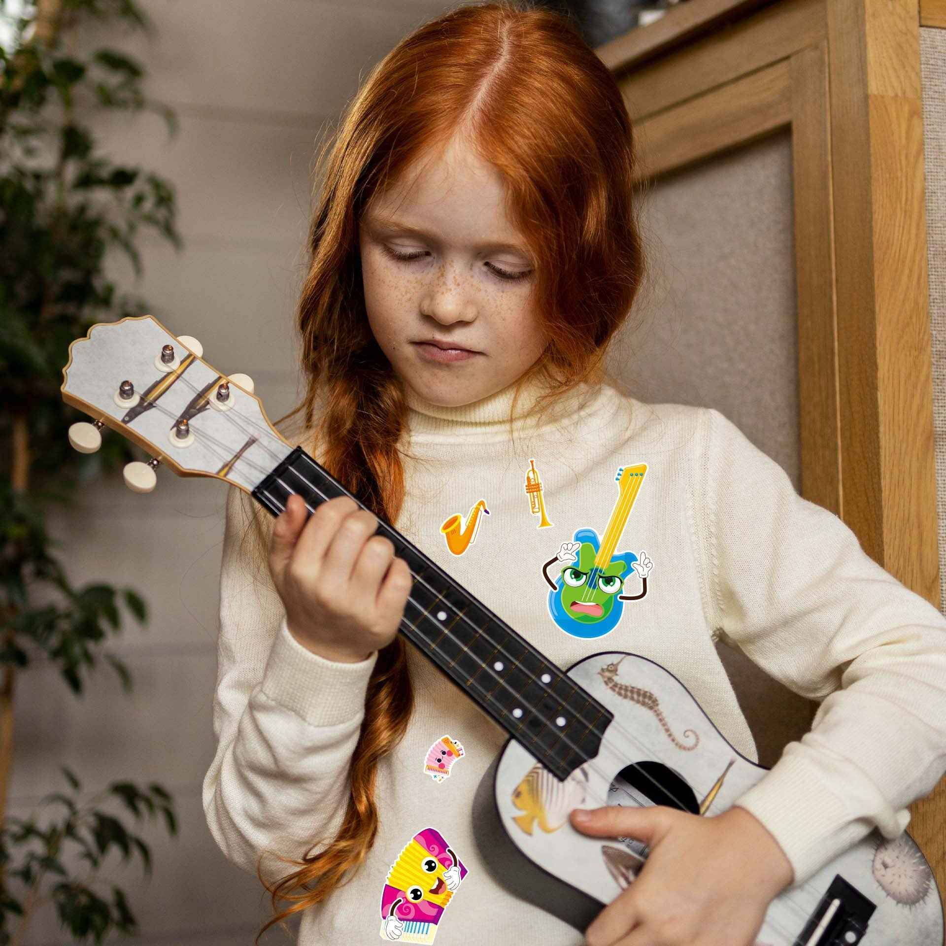 Make a Face Cartoon Musical Instrument DIY Stickers for Kids 24 Sheets