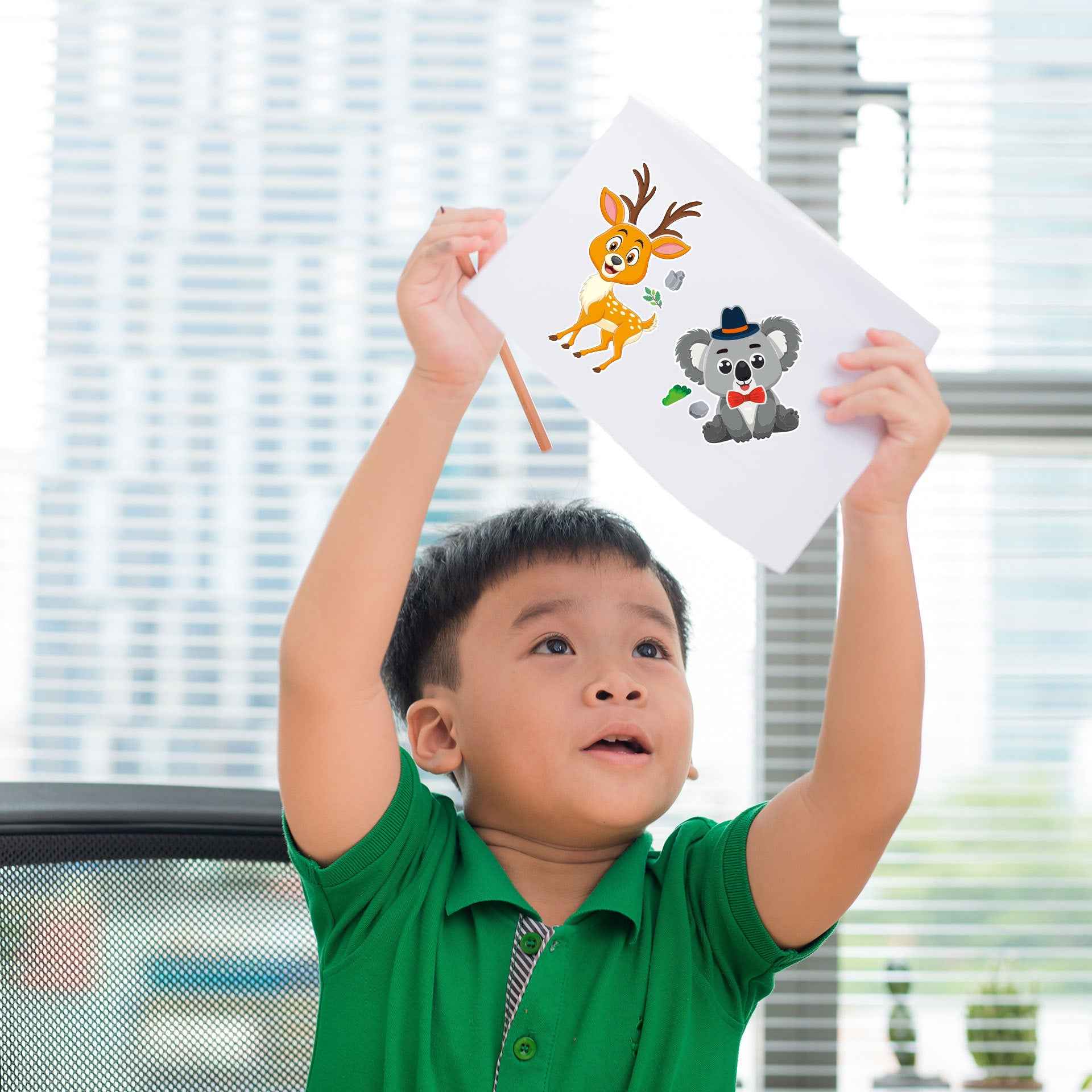 Make a Face Cartoon Animals Stickers for Kids 24 Sheets