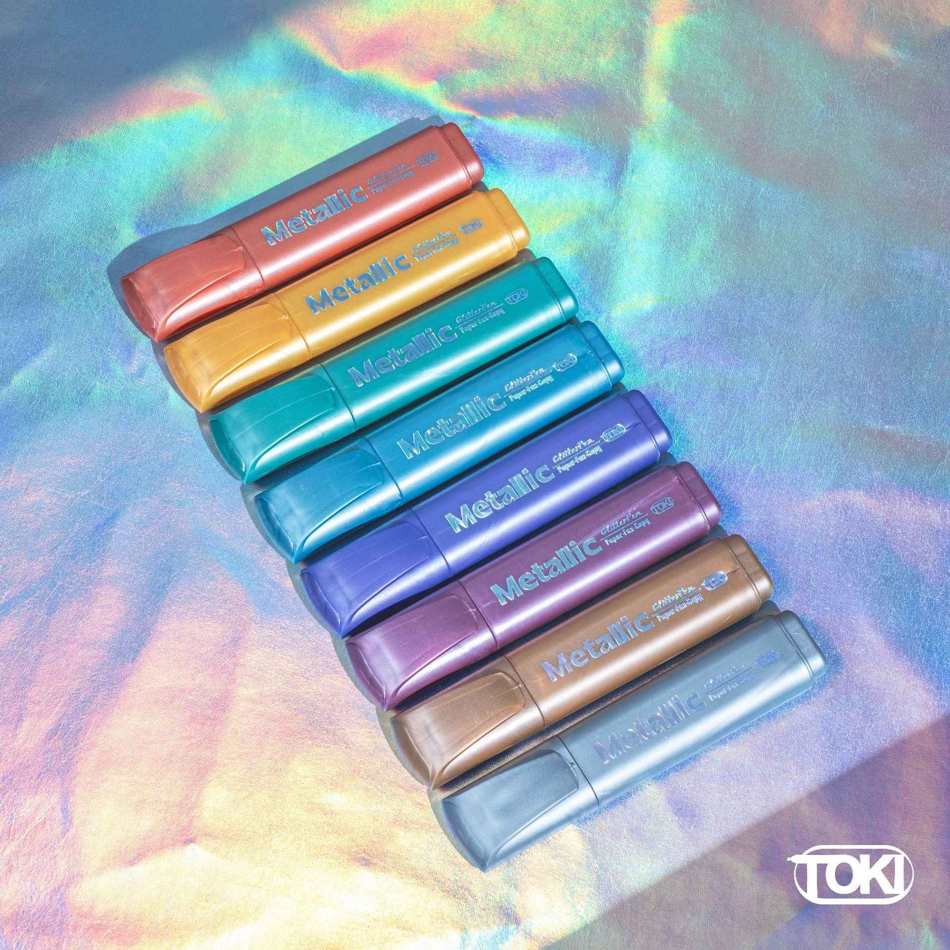 TOKI Metallic Highlighters Set 8 Glitter Color Markers