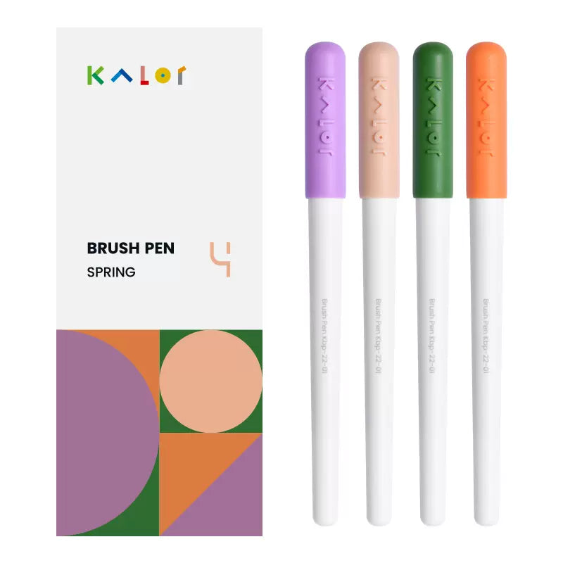 Kalor Brush Pen for Drawing- Hard - 4 Colors Set