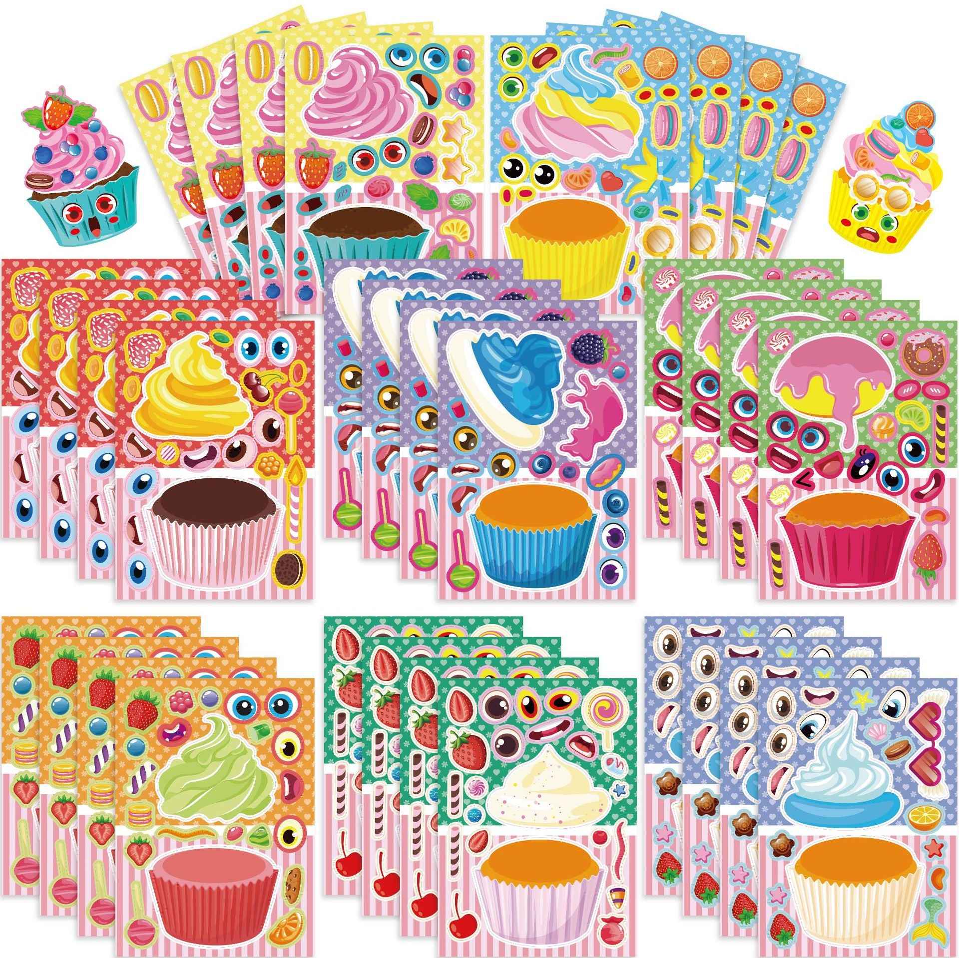 Make a Face Ice Cream Stickers for Kids 24 Sheets