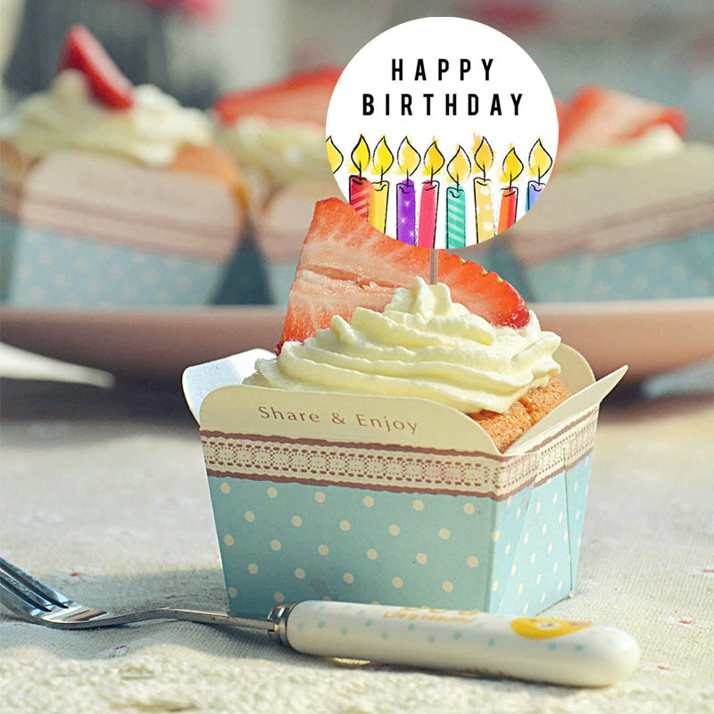 500 Labels Happy Birthday Stickers Round 1.5 inch