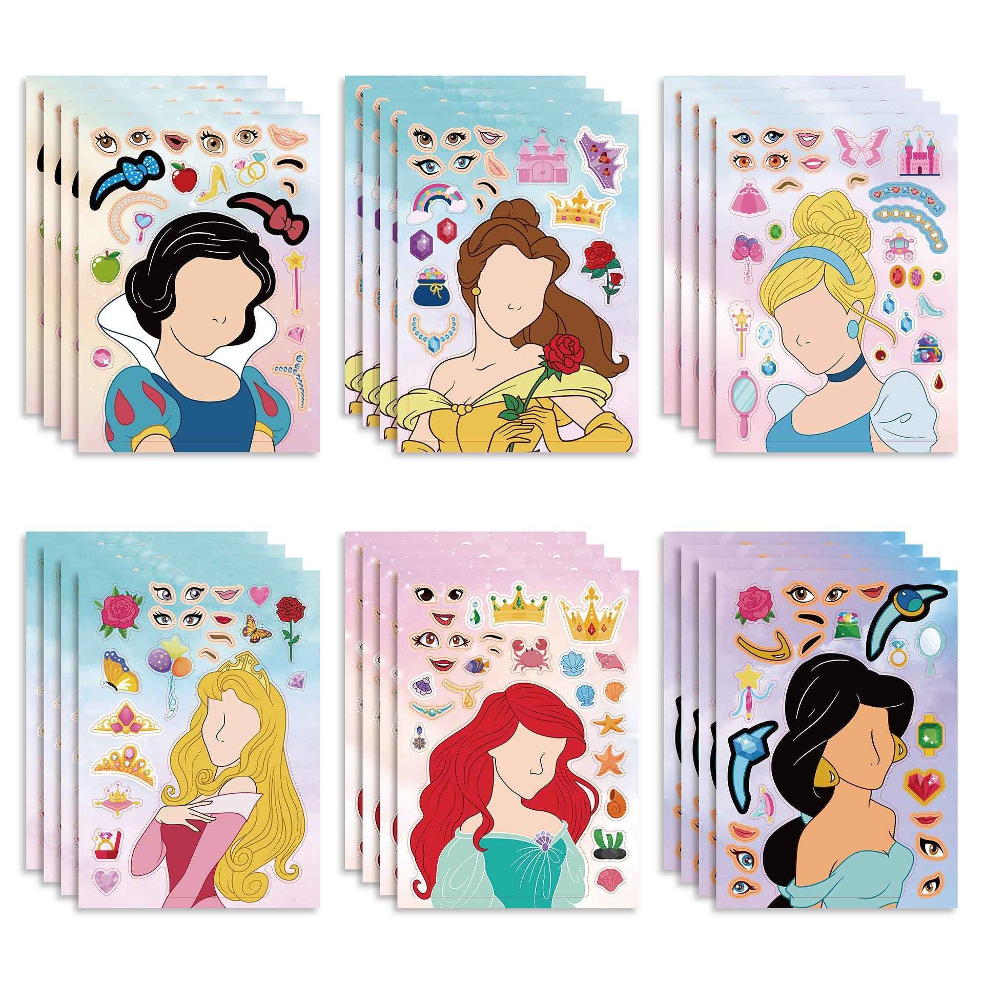 Make a Face Princess Stickers for Kids 24 Sheets