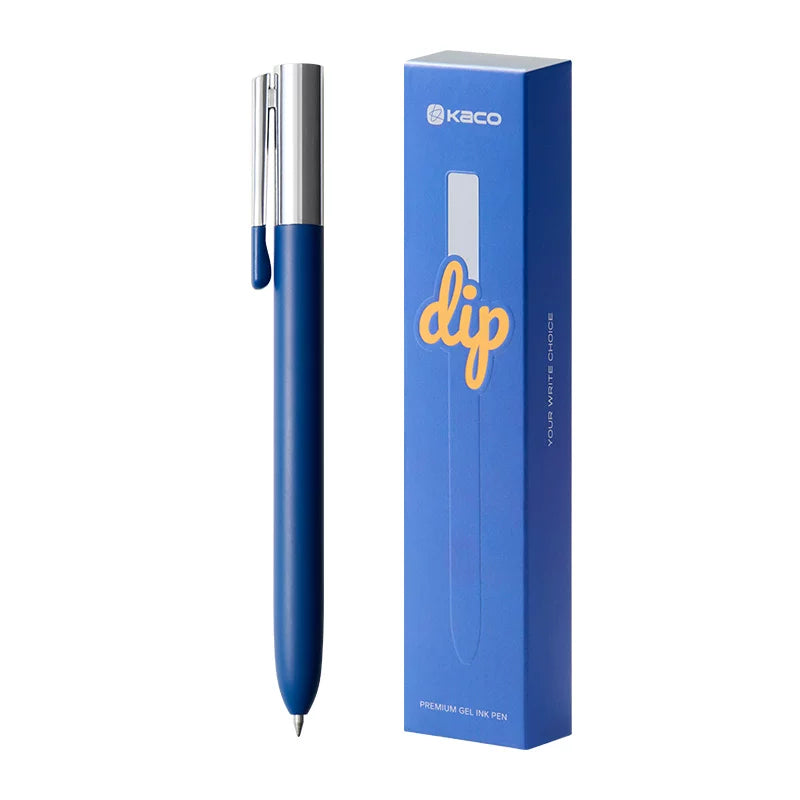 KACO DIP Metal Click Gel Pen Black Ink 0.5mm Blue