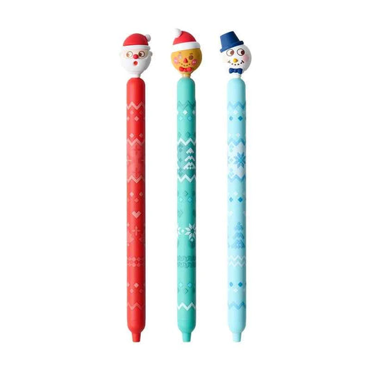 Kaco POPUP Gel Pens Christmas 0.5mm 3 Pack with Black Ink Refills