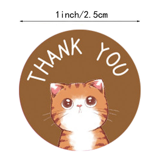 1000PCS Cat Thank You Stickers Labels for Small Business 1 INCH