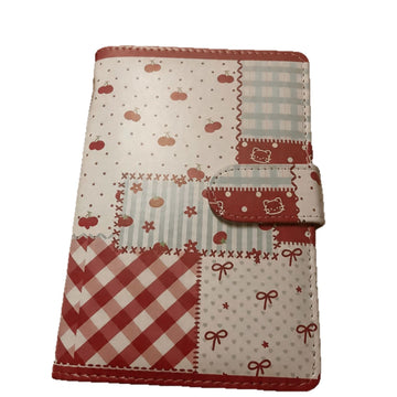 A6 Plaid Cherry Løstarknotatbok – Rutenett / Blank / Linjert