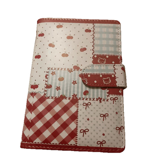 A6 Plaid Cherry Loose-Leaf Notebook – Grid / Blank / Lined