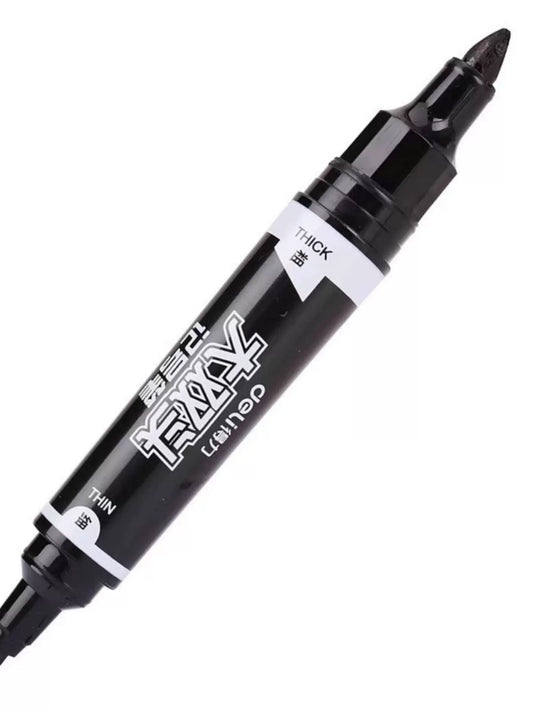 Deli S555 Permanent Marker Black Blue Red 10 Pack