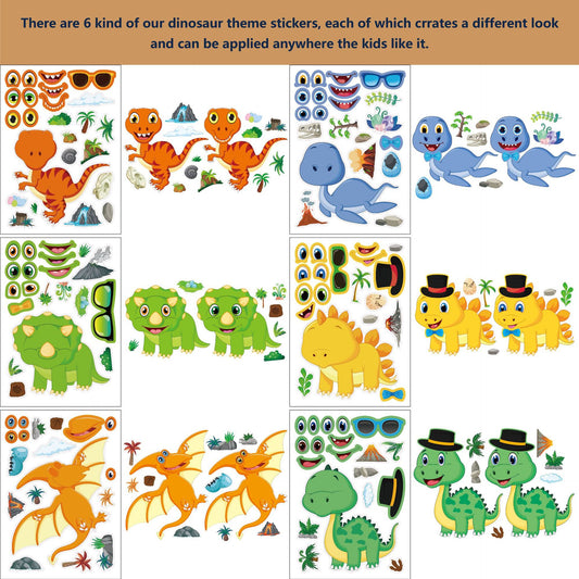 24 arkkia Tee kasvot dinosaurus-tarrat