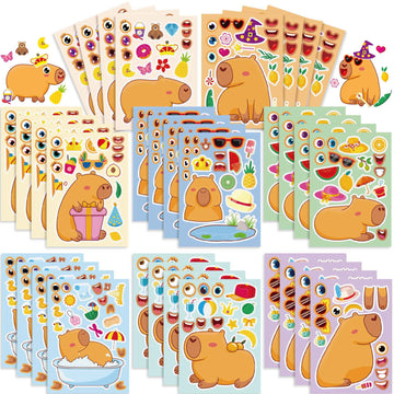 Make a Face Capybara Stickers for Kids 24 Sheets