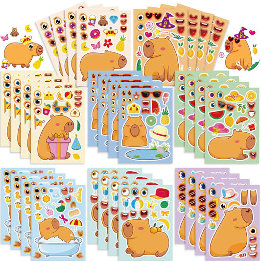 Make a Face Capybara Stickers for Kids 24 Sheets
