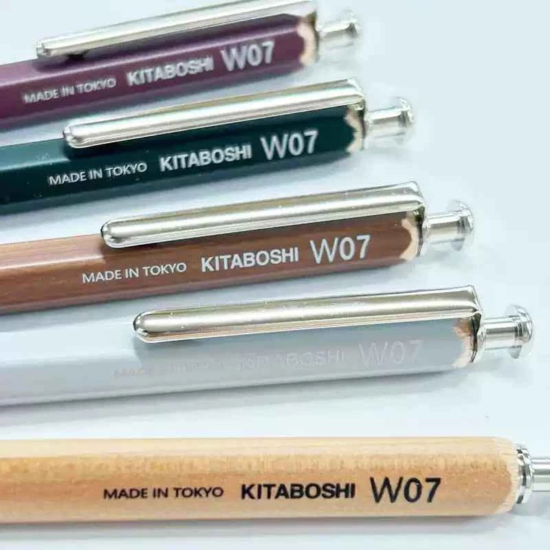 Kitaboshi 0.7mm Mechanical Pencil,Wooden Barrel,2B,Black Lead,W07
