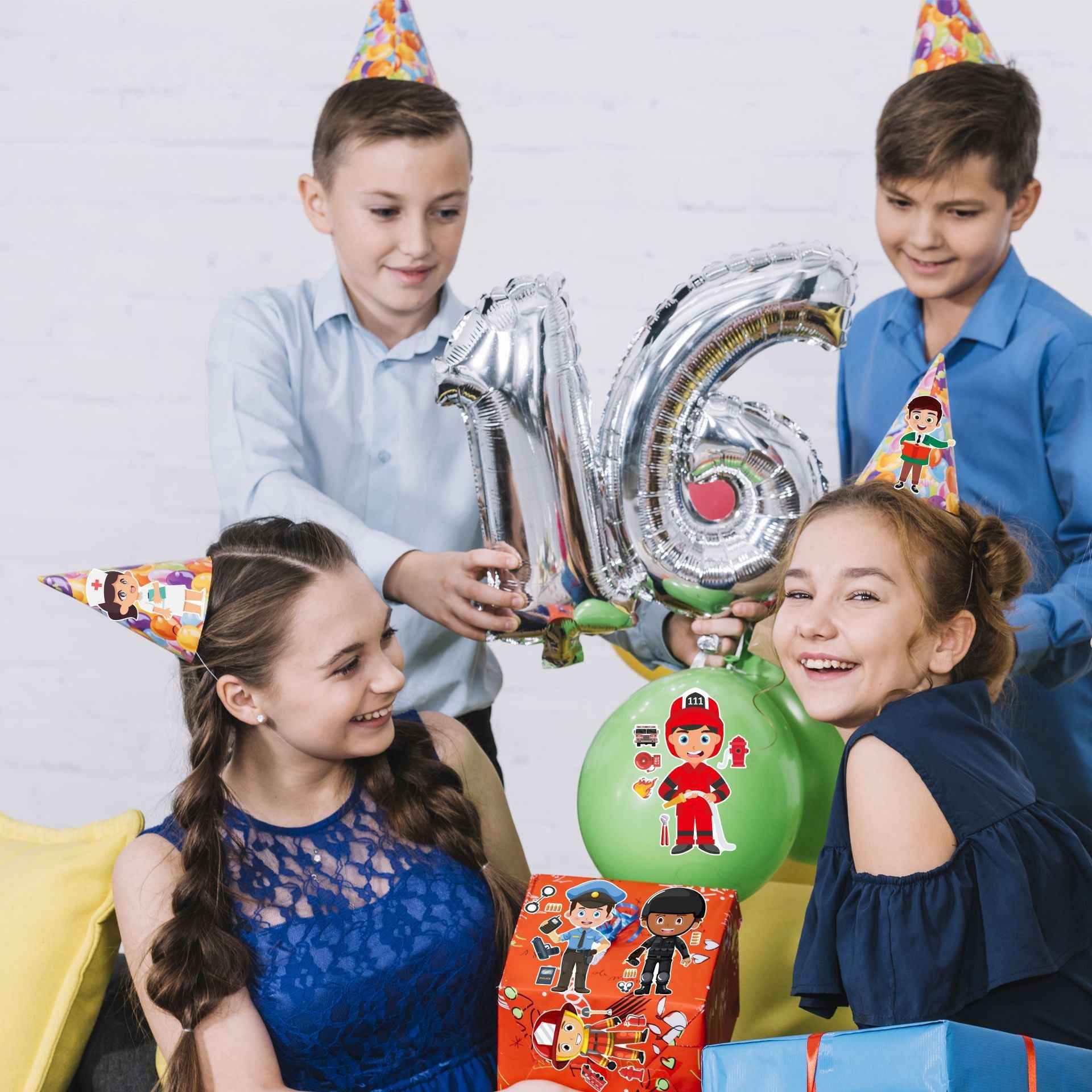 Make a Face Cartoon Role Stickers for Kids 24 Sheets