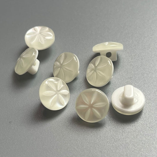 10mm Pearlized Resin Shank Buttons for Cardigans Knitwear Shirts 40pcs