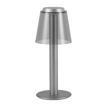 USB Rechargeable Aluminum Table Lamp Clear Acrylic Shade
