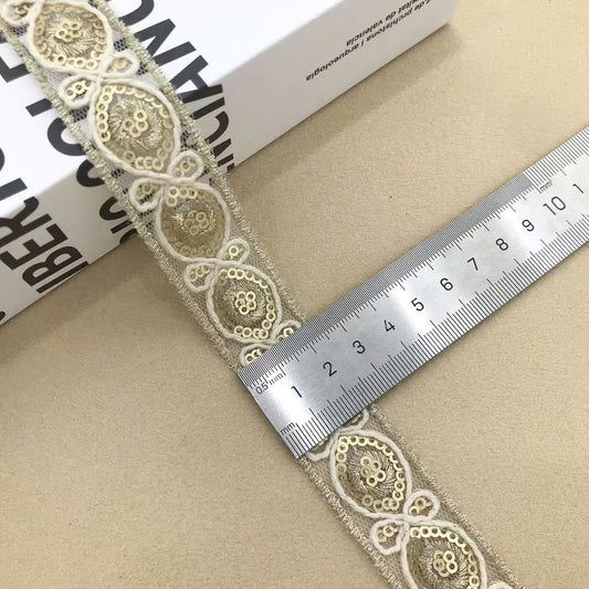 2.1/2.3cm Ethnic Mirror Embroidered Ribbon Trim 10 Yards 2.3cm