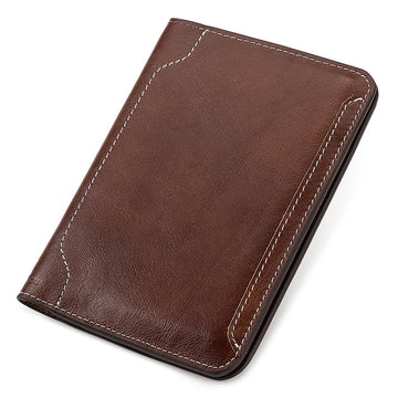 Top Grain Leather Passport Holder Travel Document Wallet Coffee