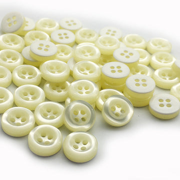Beige round 4-hole buttons for kids, small sweater button set (100 pcs)