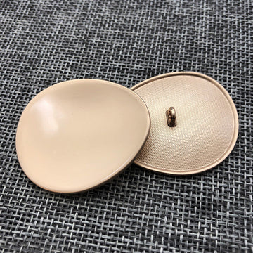39mm gold smooth oval coat buttons with metal shank, set of 10 (2 shown)