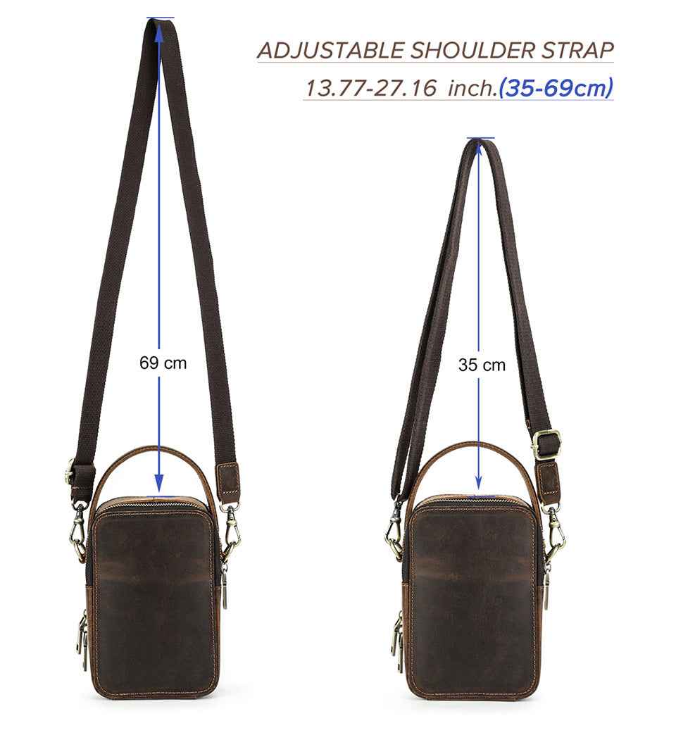 Contacts Family Leather Phone Pouch – Vintage Crossbody Bag