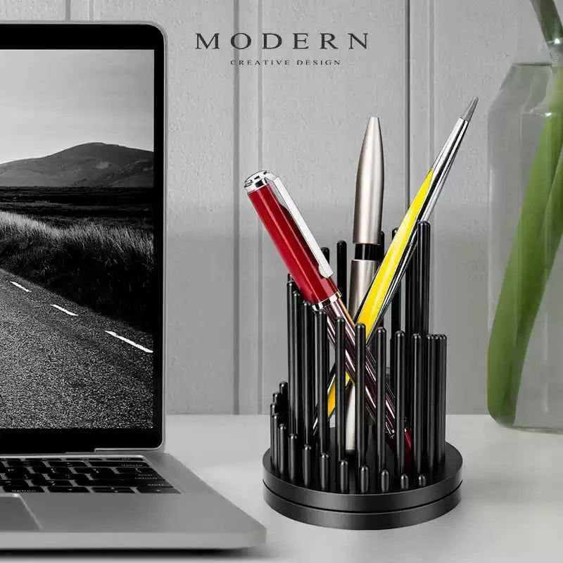 Modern Aluminum Rotating Stress‑Relief Pen Holder