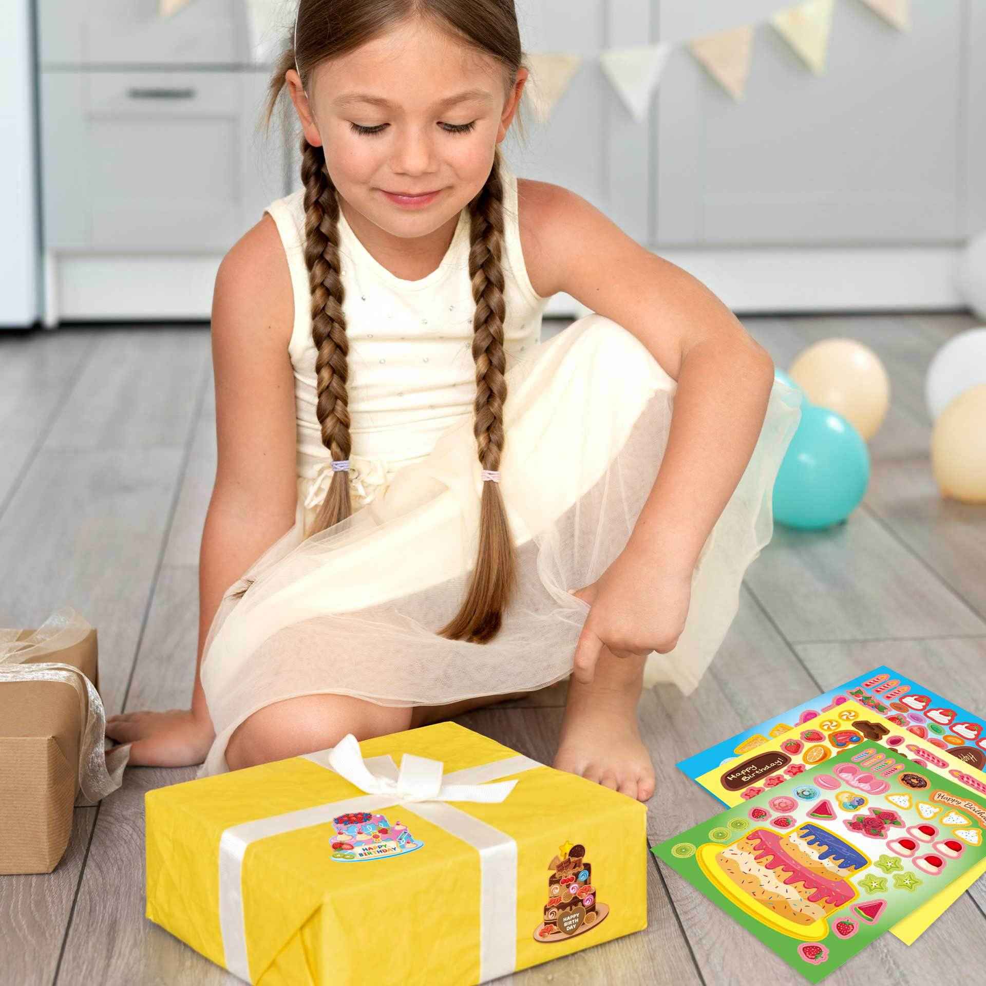 Make a Face Happy Birthday Cake Stickers for Kids 24 Sheets