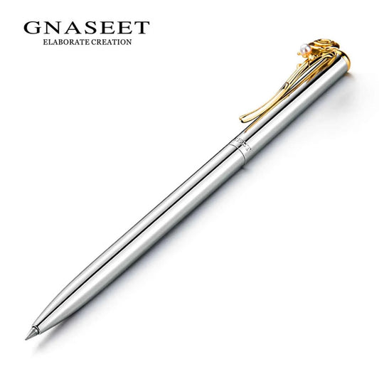 GNASEET Rose Jewel Pen Metal Ballpoint Pen for Women