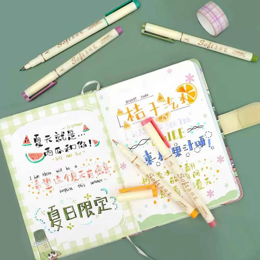 Chotune Arts Sign Brush Pen 12 Assorted Colors for Lettering