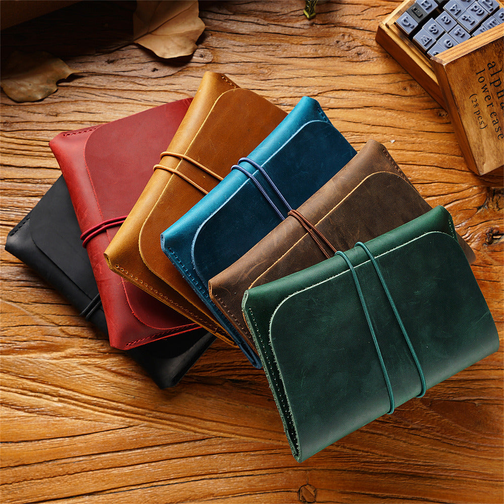Genuine Leather Passport Card Holder Travel Wallet