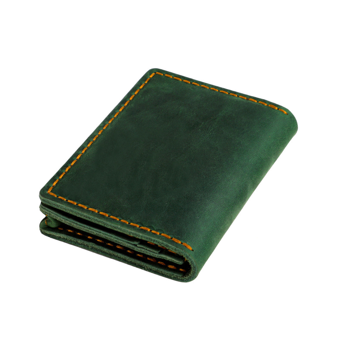 Handmade Crazy Horse Leather Card Holder Slim Wallet Green