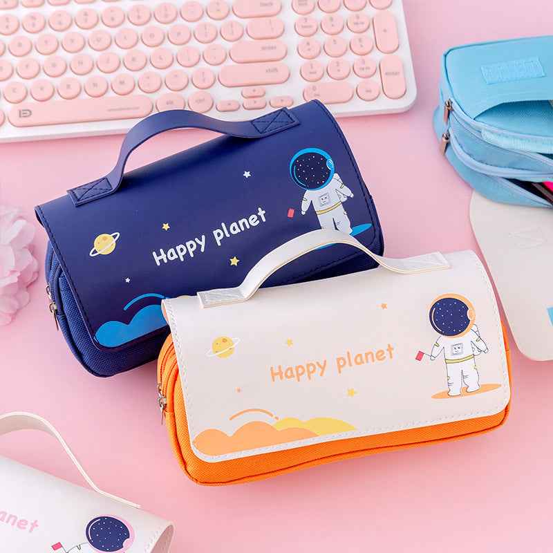 Cartoon Astronaut Pencil Case Pen Bag for School