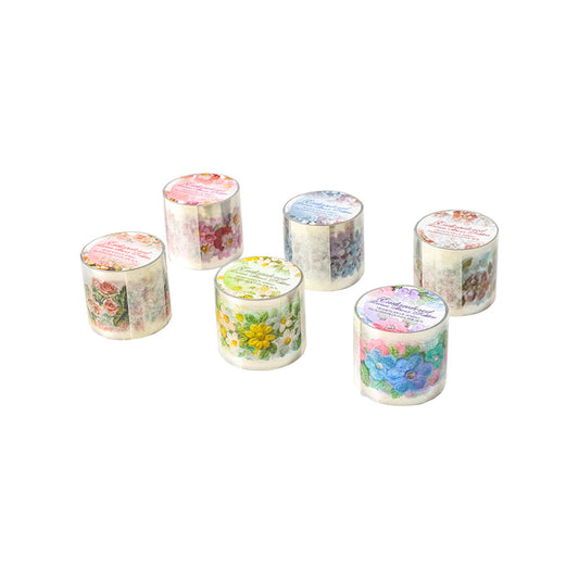 6 Bloemen "Geborduurde Bloemen" PET Tape 35mm x 2m