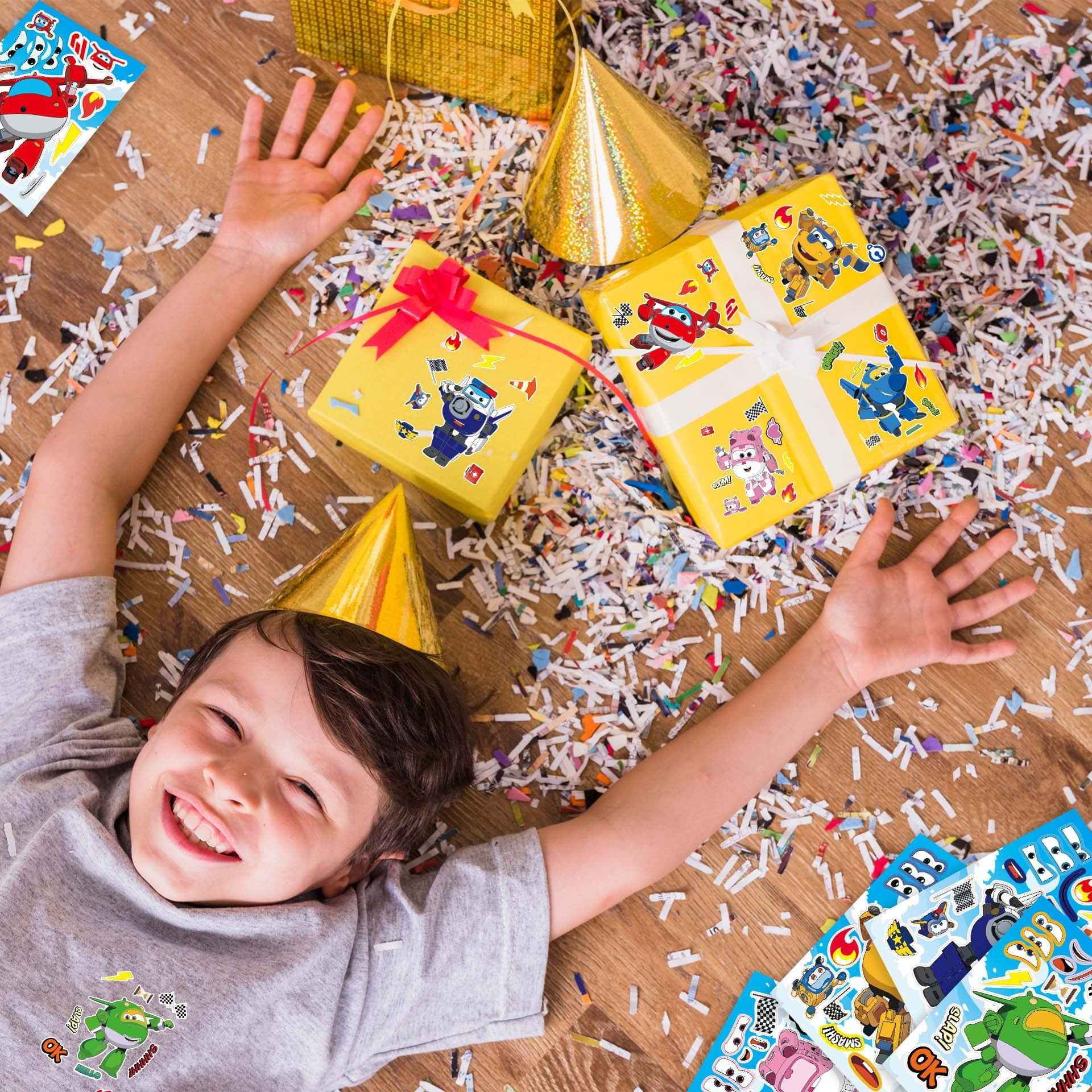 Make a Face Anime Super Wings Stickers for Kids 24 Sheets