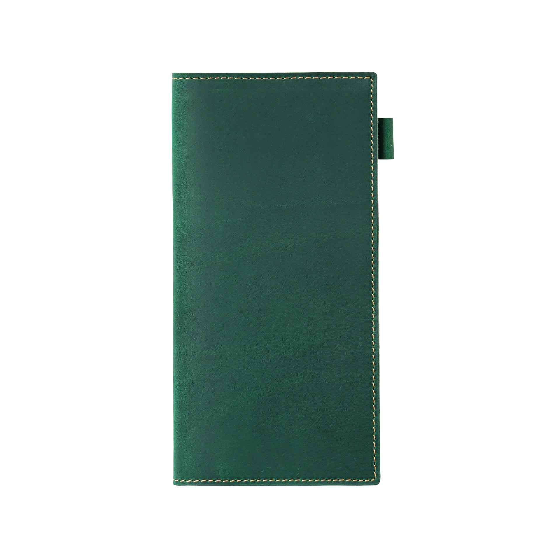 Leather Weeks Planner Cover with Refill – Cowhide Notebook Sleeve Green