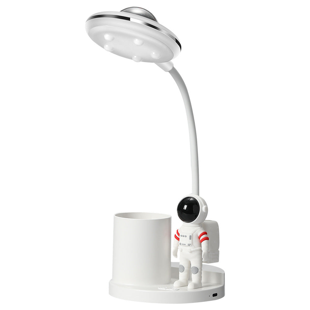 Astronaut Schreibtischlampe mit Stifthalter für Kinder, Projektor Galaxy Nachtlicht