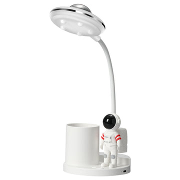 Astronaut Schreibtischlampe mit Stifthalter für Kinder, Projektor Galaxy Nachtlicht